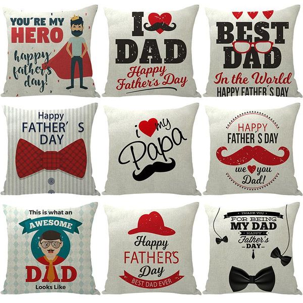 

father's day letter printed cushion cover 45*45cm cotton linen pillow covers pillowcase sofa cushions cases 0536 cushion/decorative
