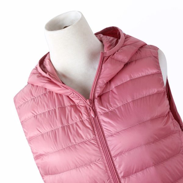 

vests . 2021 autumn winter lightweight slim et hooded down women's medium and long vt coat, Black;white