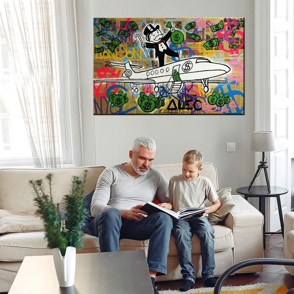 Airplane Home Decor Enorme pittura a olio su tela Handpainted HD Stampa Wall Art Immagini La personalizzazione è accettabile 21052010