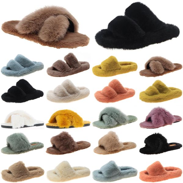 

2021 luxury women slides slippers shoes womens comfortable loafer black yellow slide slipper flat flip flops size 35-40 color4