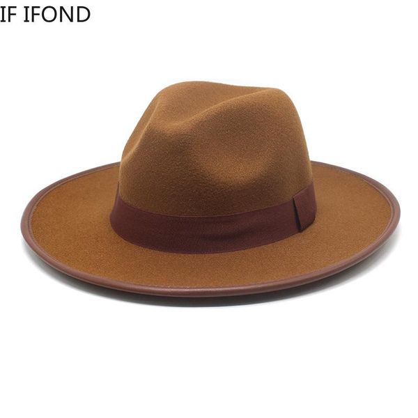 

berets winter england retro wool felt fedora hat for women's wide brim panama jazz cap solid formal dress hats, Blue;gray