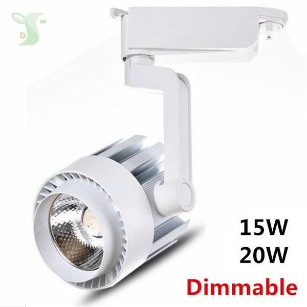 

8pcs/lot 15w 20w dimming cob track lights for pendant kitchen clothes shoes store 110v 220 3000k 4000k 6000k 110lm/w