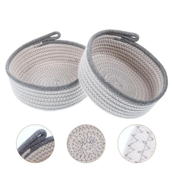 

storage baskets 2pcs cotton thread container cosmetics books sundry basket