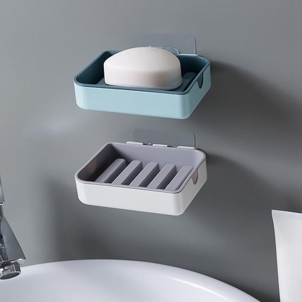 

plastic soap dish bathroom creative double draining holder non-slip box dishes