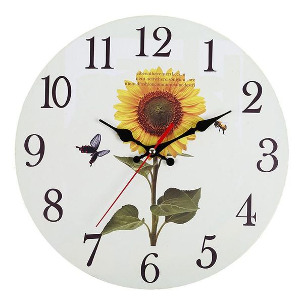 

wall clocks sunflower vintage large clock easy install european style silent non ticking hanging decorative rustic round home