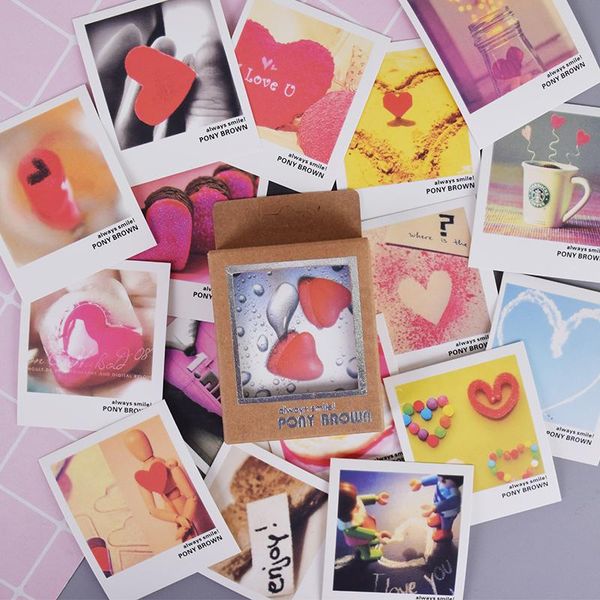 

greeting cards 40 pcs/lot loving heart mini lomo card postcard birthday letter envelope gift set kawaii stationery papeleria