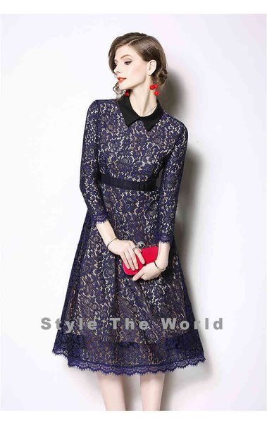 

casual dresses spring fashion plus size luxury elegant slim ladies party dress women lace vestidos rahi, Black;gray