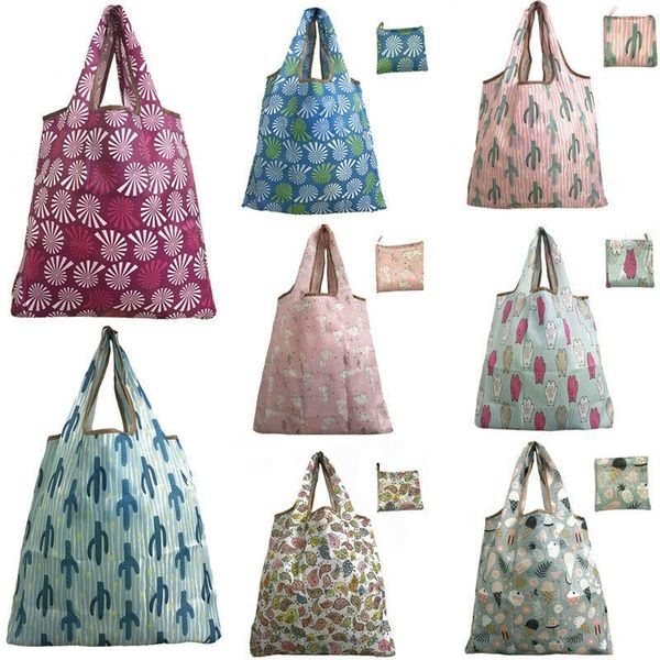 

storage bags waterproof foldable shopping bag reusable travel shoulder pouch tote