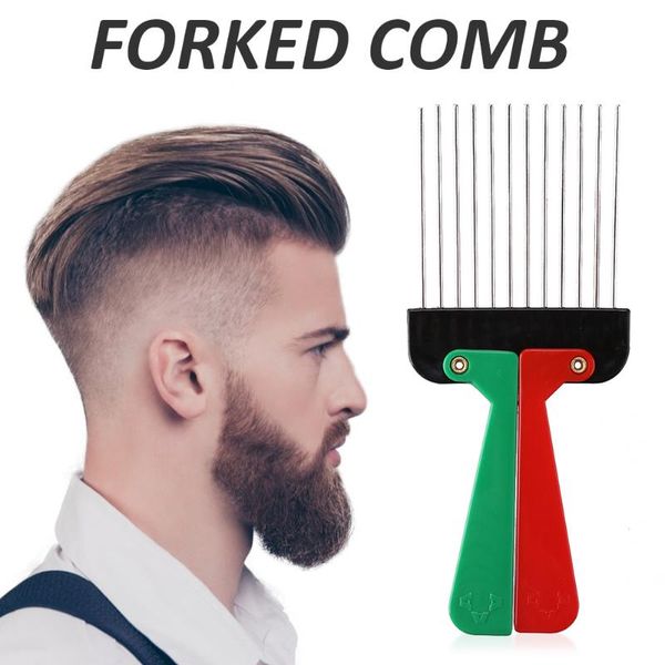

hair brushes foldable metal wide teeth salon afro detangle combcomb african american pick combs comb for hairdressing styling tool, Silver