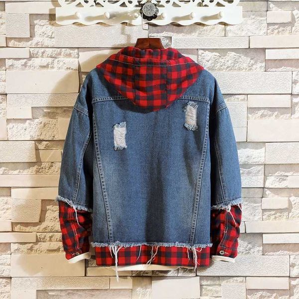 

men's jackets japan style spring autumn fashion casual bomber denim jacket streetwear clothes ffbq olc5, Black;brown