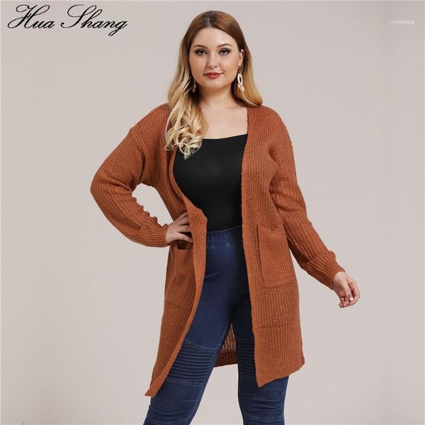 

women's casual long cardigan plus size autumn winter sleeve knit sweater coat pockets women cardigans sweater1, White