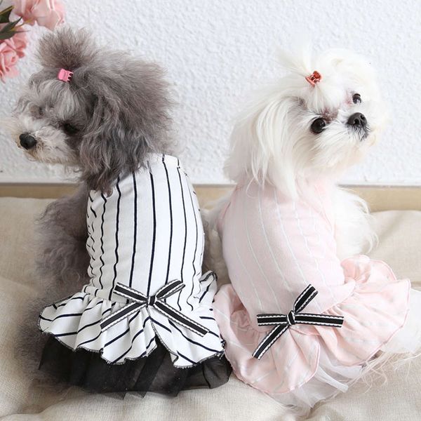 

the dog clothes petstyle 20 spring and summer baseball style vertical stripe skirt simple dog cat dress