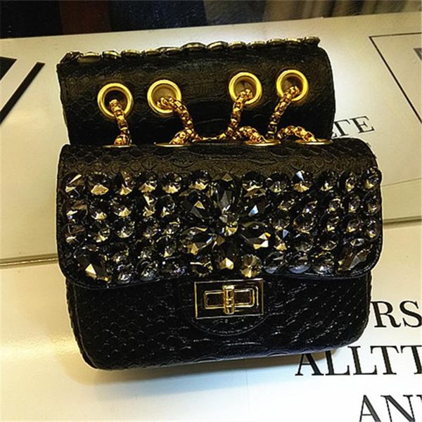 

evening bags 2021 luxury diamond fashion crocodile chain shoulder messenger bag women purse and handbags bolso mujer