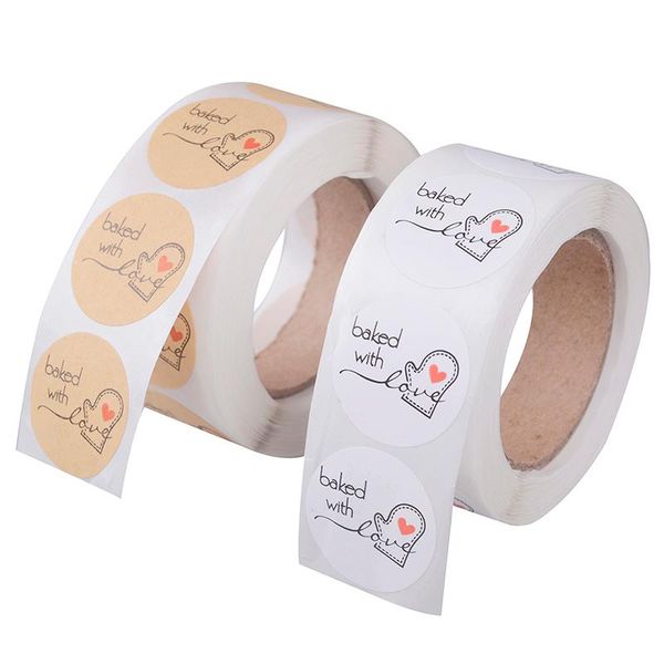 

gift wrap 500pcs cowhide roll baking decorative stickers handmade decoration label diy holiday