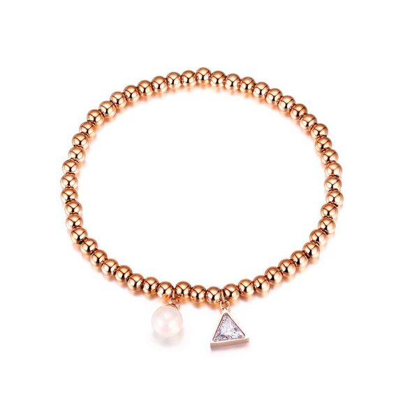 

fashion geometric triangle inlaid zircon ladies bracelet women for christmas gift fee jewelry box, Golden;silver