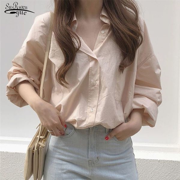 

pink streetwear chic fashion gentle office lady elegance women basic all-match comfortable brief solid shirts 11361 210521, White