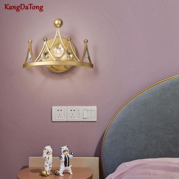 

cartoon personality crown crystal led wall light children room living corridor interior lighting decorative eye lamp