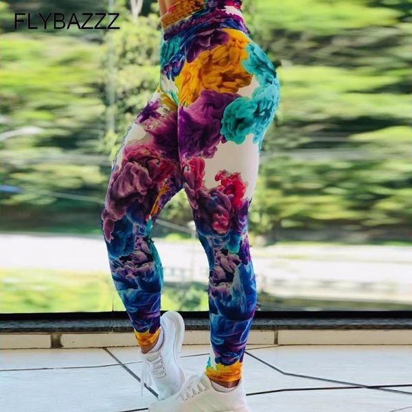 

yoga outfits 2021 women workout leggings high waist fitness legging colored smoke dream print leggins female leg pants large size, White;red