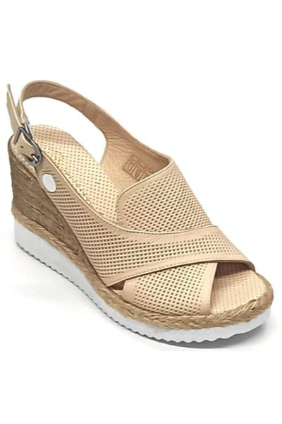 

sandals genuine leather wedges female shoes, Black