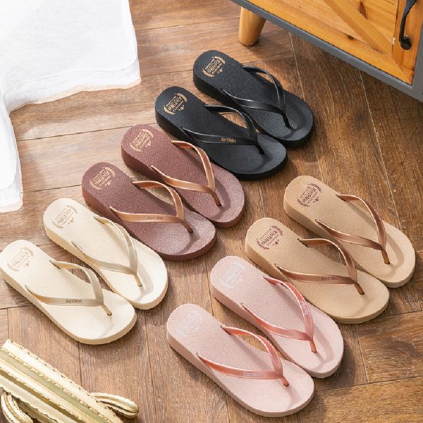 

luxury slippers beach flip flops for women to wear in summer, Black