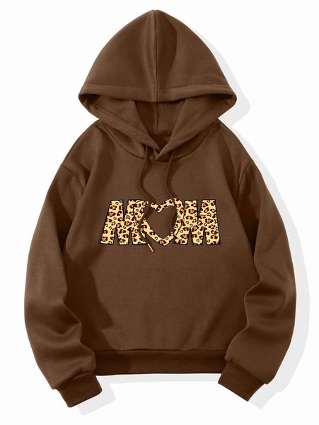 

heart & letter graphic drawstring thermal lined hoodie g2fu#, White;black
