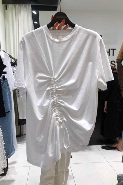 

vanovich women's spring summer korean simple shirts for women folding short-sleeved t-shirt 210615, White