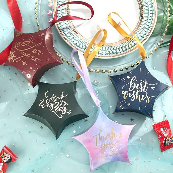 

gift wrap creative ins style star-shaped candy box european personality wedding favors for guests small starry sky party supplies