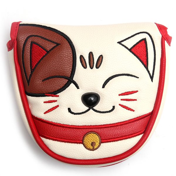 

cute kitty cat design pu leather golf club headcover mallet putter head covers