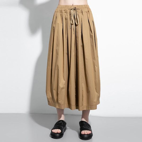 

women's pants & capris yourseason 2021 summer plus size solid color loose long ankle-length casual elastic waist pockets wide leg ladie, Black;white