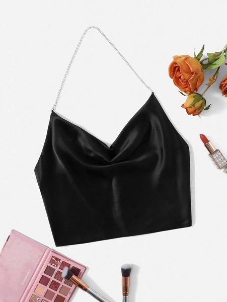 

satin shirred back halter r7qa#, White