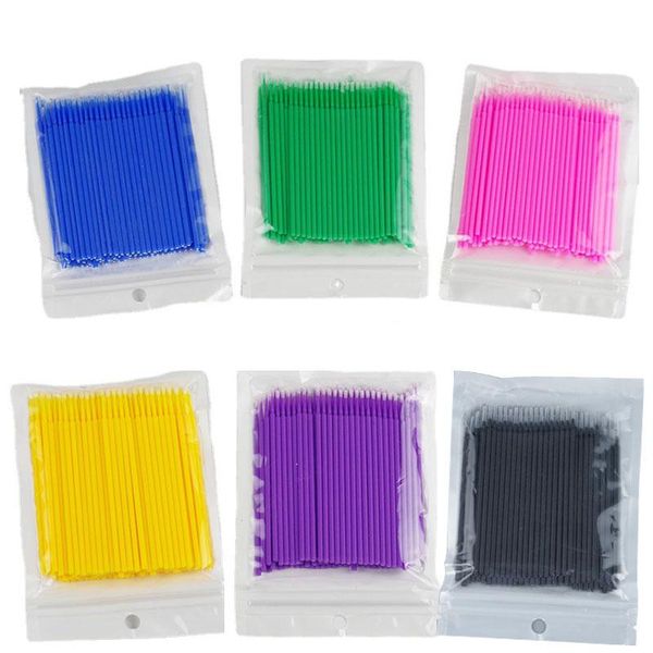 

false eyelashes 100 disposable cotton swabs for eyelash grafting cleaning rods lashes planting assist supplies six colour can choose