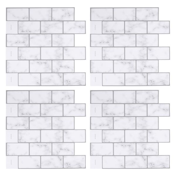 

wall stickers 4pcs peel and stick tiles marble decorative kitchen backsplash tile