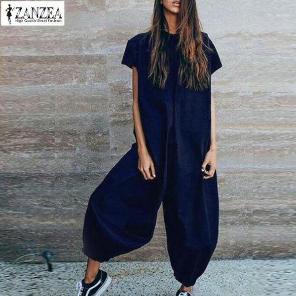 

women's jumpsuits & rompers women's summer women casual baggy lantern pants female short sleeve solid playsuits lady combinaiso pa, Black;white