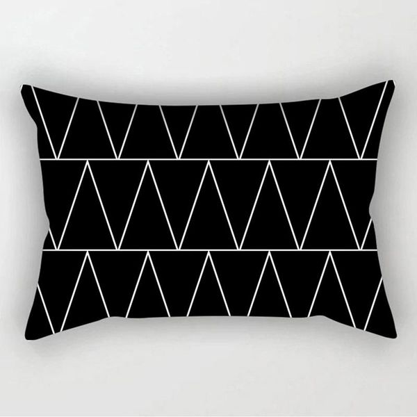 Kissen/Dekokissen 30x50cm Schwarz Weiß Geometrische Kissenbezüge Vintage Kissenbezug Sofa Büro Auto Heimdekoration