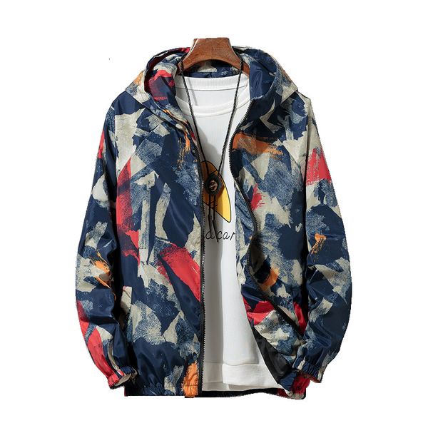 

mens loose fashion jacket coats camouflage color matching plus size thin young male hoodie couple, Black;brown