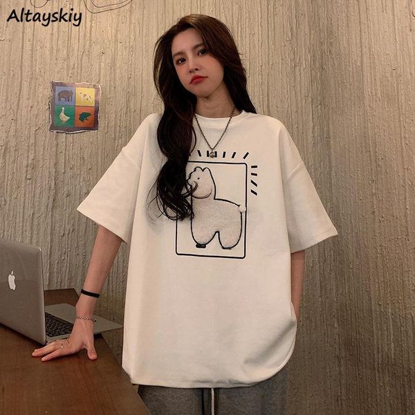 

women's t-shirt est t-shirts women cute loose summer hipster femme cartoon casual half-sleeve camisetas mujer design streetwear kawaii, White