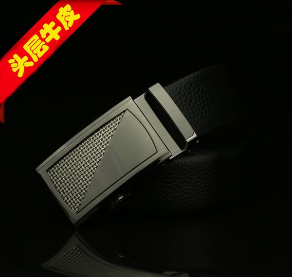

men's leather belt automatic buckle business, Black;brown
