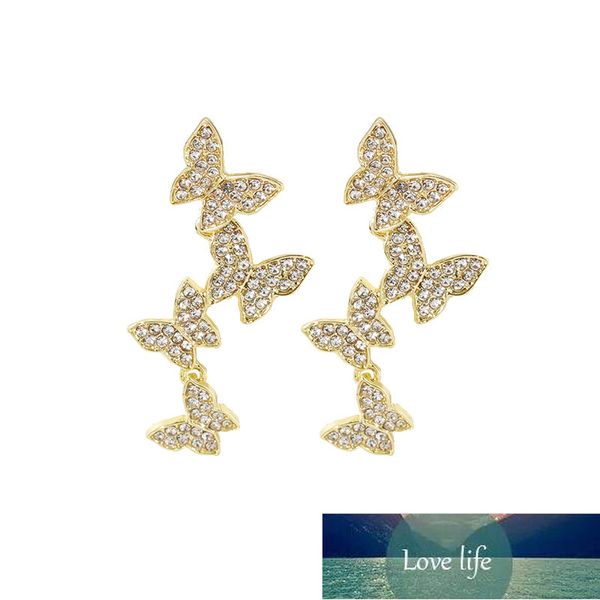 

korean earings fashion jewelry butterfly tassel stud earrings brincos statement earrings for women pendientes wholesale factory price expert, Golden;silver