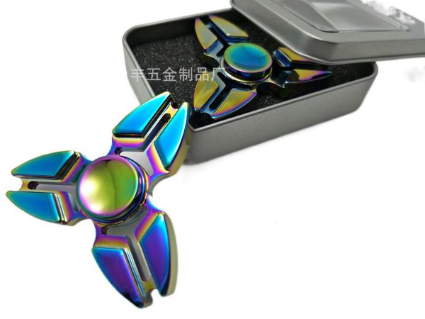 

finger toys metal plating colorful clover crab tip gyroscope bare straight
