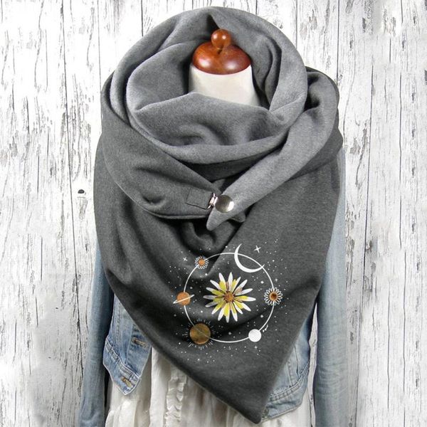 

scarves fashion winter women scarf retro fringed feather print button soft wrap casual warm shawls drop, Blue;gray