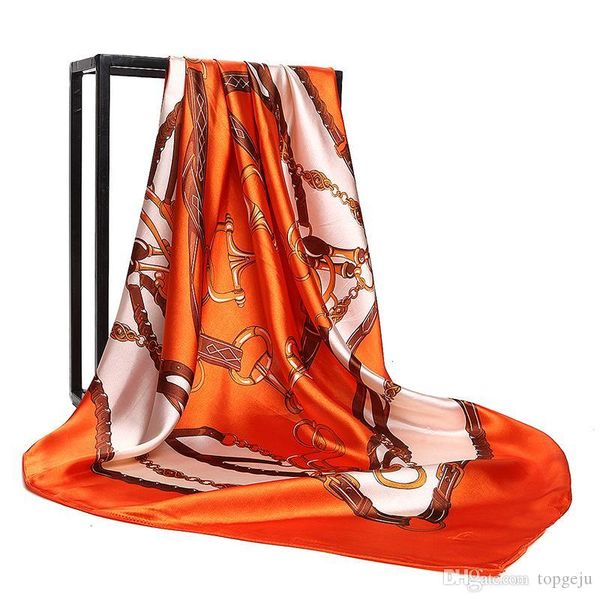 

scarf for women 2018 spring letter pattern scarfs 100% silk scarves size 90x90cm qualtiy, Blue;gray