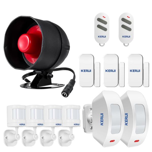 

alarm systems kerui upgraded standalone wireless home security system kit siren horn with motion detector diy 110db burglar