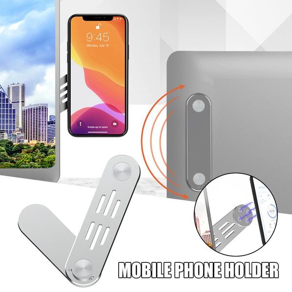 

cell phone mounts & holders lapside mount clip holder for dual scree aluminum alloy portable foldable adjustable magnetic cellphone stan