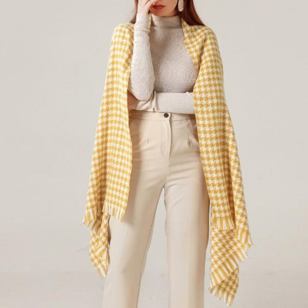 

scarves luxury winter imitation cashmere scarf women 2021 plaid pashmina femme stole female shawl wrap thick foulard blanket, Blue;gray