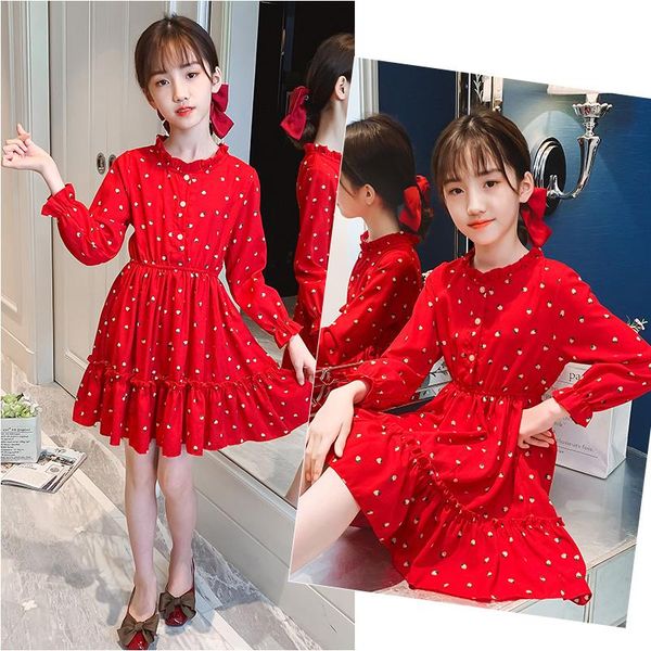 

girl's dresses haliao autumn winter girls dress cute long sleeve gray black bow sweet baby vestidos 1-7y, Red;yellow