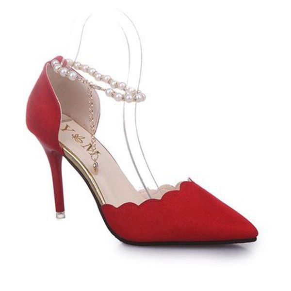 

dress shoes high heels summer 2021 sandals fashion pearl stiletto women's, Black