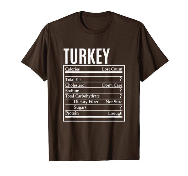 

Funny Turkey Nutrition Facts Label Thanksgiving Costume T-Shirt, Mainly pictures