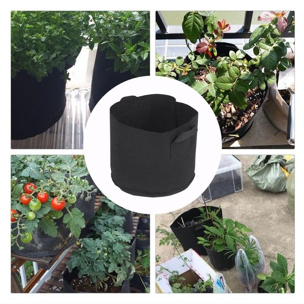 

planters & pots 5pcs indoor potato grow bags with handles plant pouch root container non-woven fabric tomatoes pot garden accessories