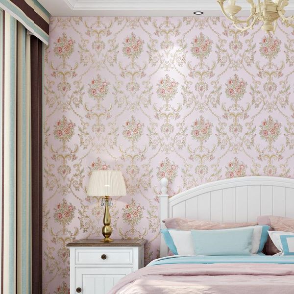 

wallpapers 2021 arrivals 3d embossed flower wallpaper self adhesive blue white pink floral murals bedroom walls decor j099