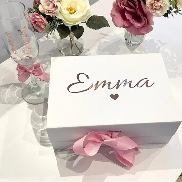 

gift wrap personalised will you be my bridesmaid box, maid of honour proposal bridesmaid,